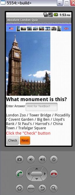 Lonndon quiz app emulator